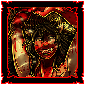 Crimson Dames Morning Gory Illustration Werewolf Shewolf Transformation Bloodstained 